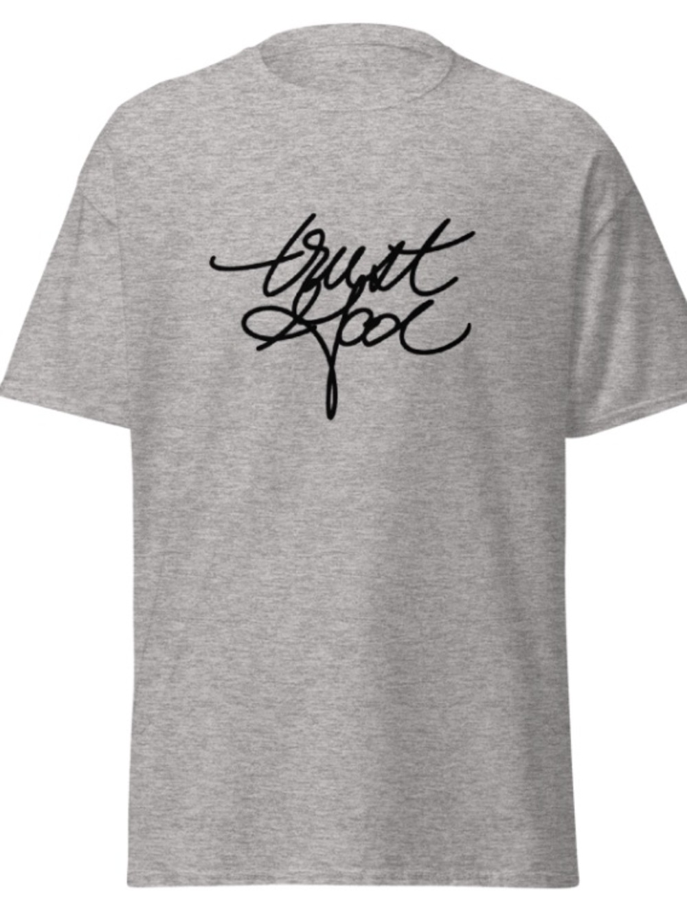Gray Graphic T-Shirt with Script Logo
